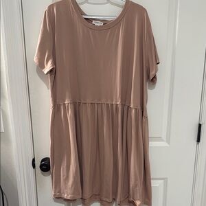 Casual Tan Short Sleeve Dress